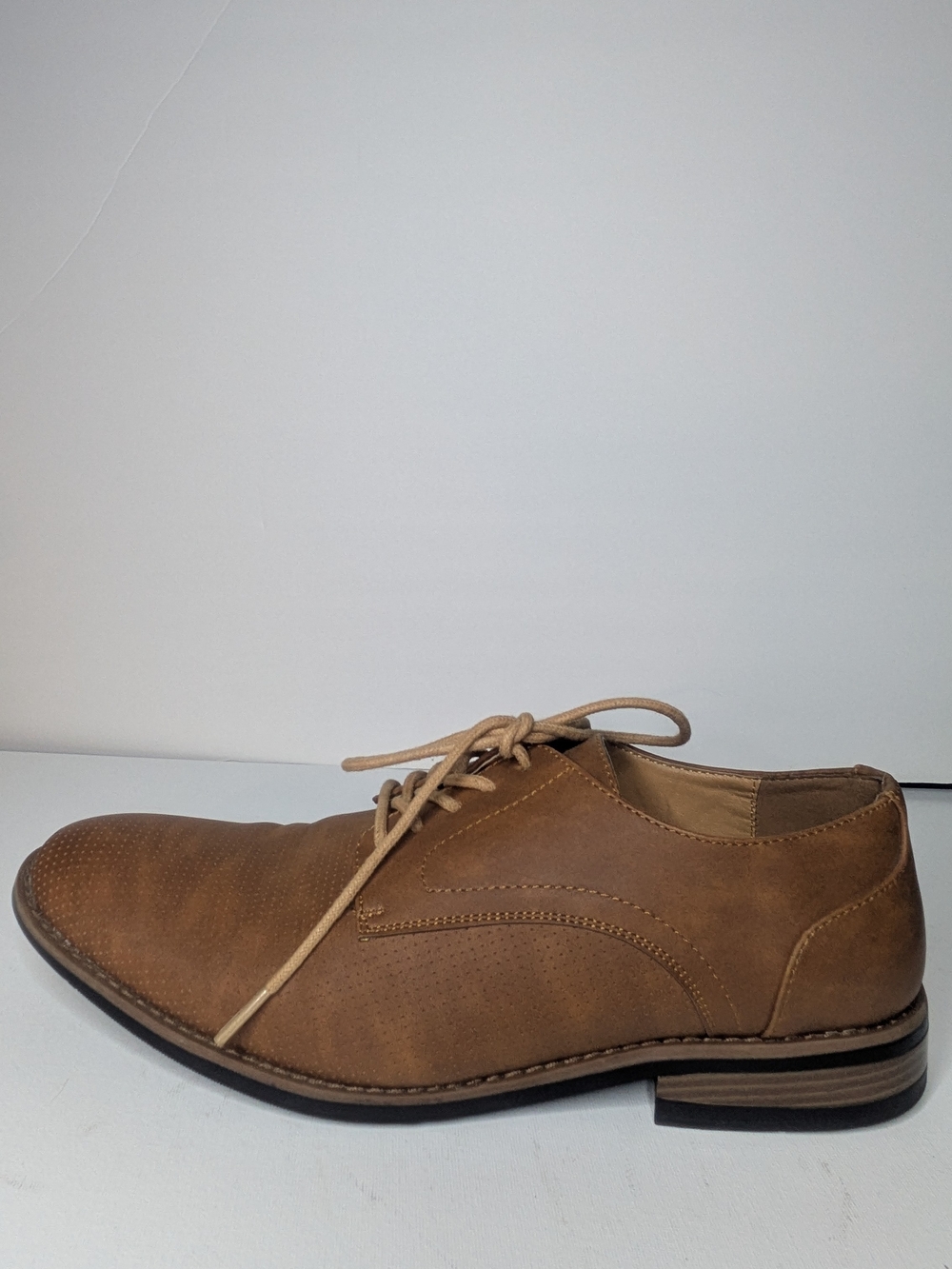 Perry Ellis Tan Leather Oxford Lace-Up